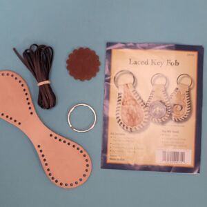Realeather Laced Key Fob Kit Natural
